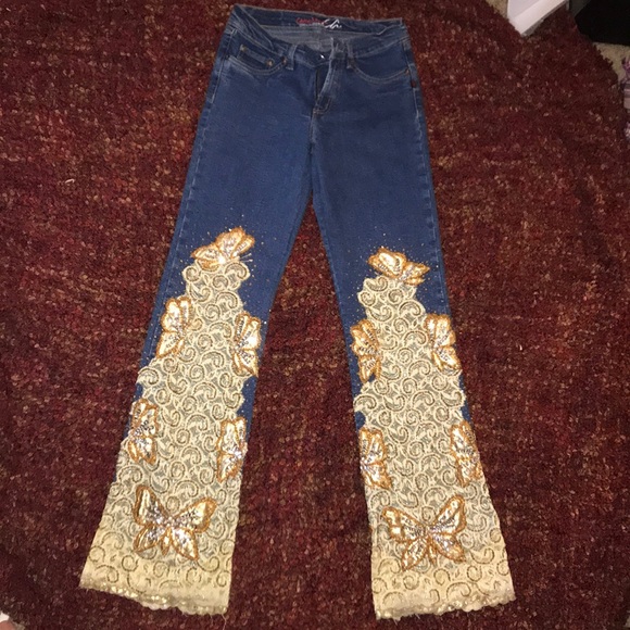 Carlos Alberta Diseñador Denim - Jeans with golden embellishment